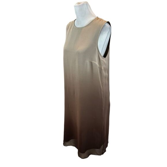Tracey M. Dresses & Skirts - Vintage Ladies Tracey M. brand Ombré Brown Silk‎ Shift Dress Size Large